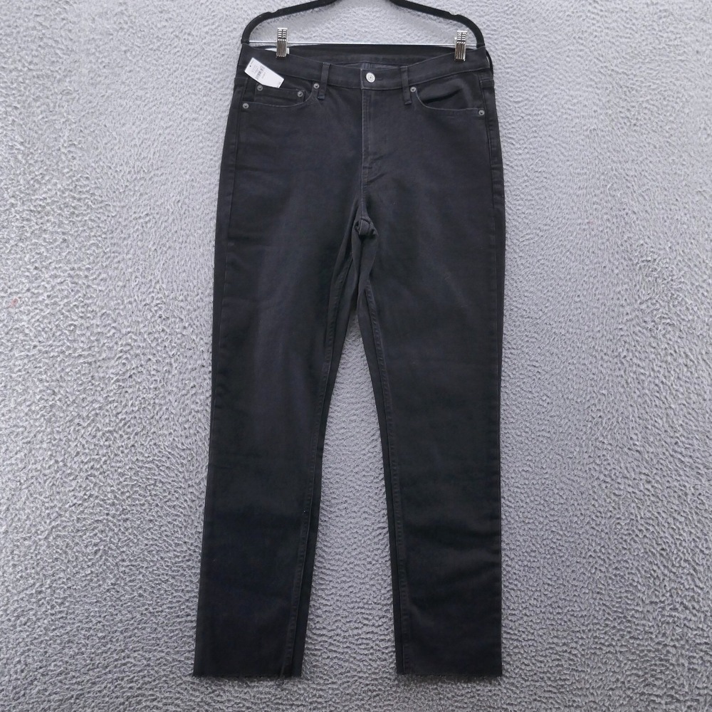 Gap Vintage Slim Mid Rise‎ Jeans Womens 31 12 Tall Black Raw Hem 795399-00-1 NWT